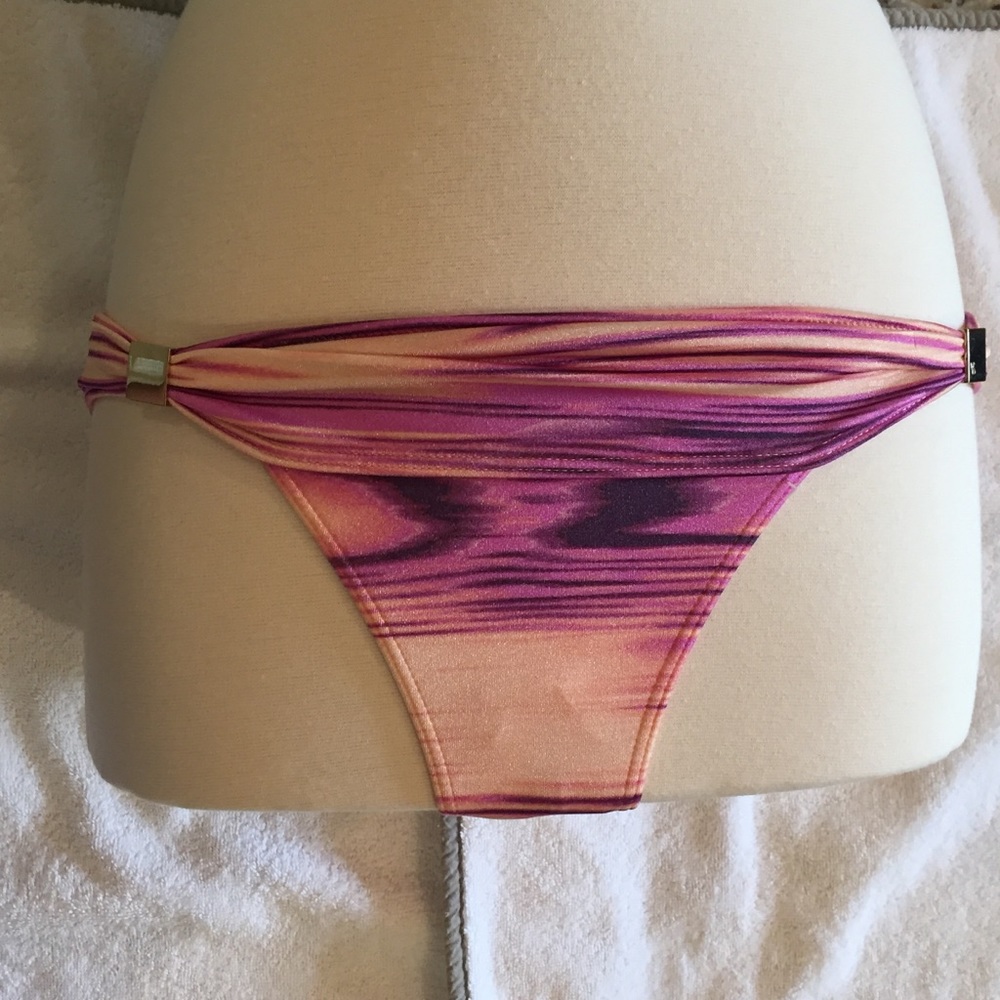NWOT VICTORIA SECRET cream & purple bikini bottom